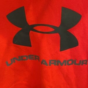 Under Armour Rival Graphic Hoodie Red & Black Spell Out Size XXL